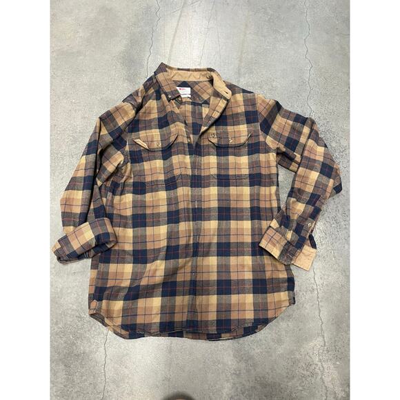 Fjallraven Singi Heavy Flannel Men's Shirt medium Autumn Leaf/Dark Navy - Picture 1 of 6